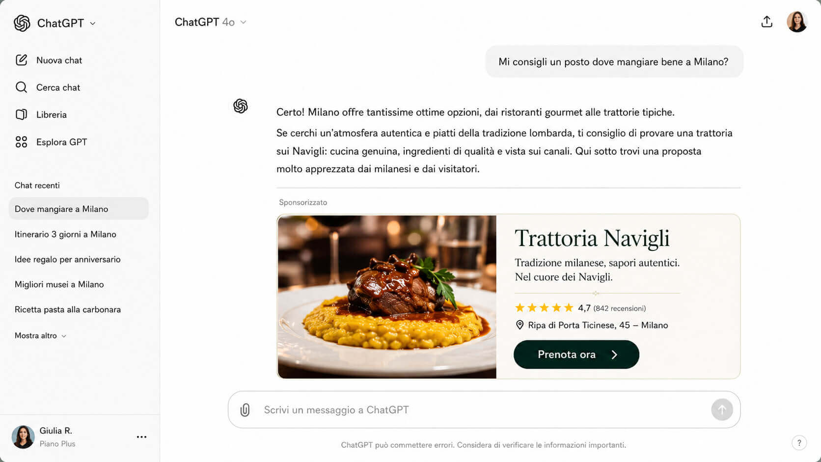 chatgpt ads esempio banner